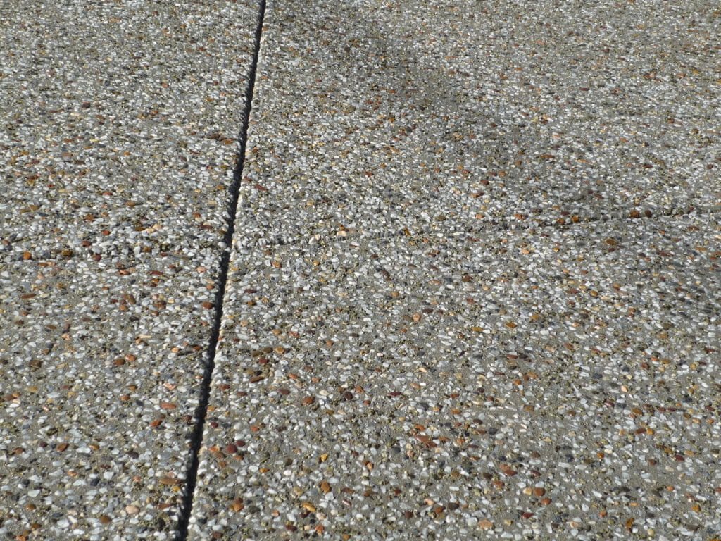 closeup photo of a exposed aggregate paving