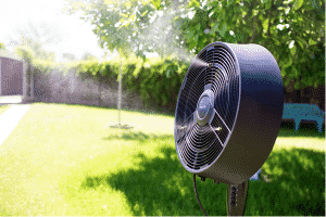 misting fan to keep your alfresco cool in summer