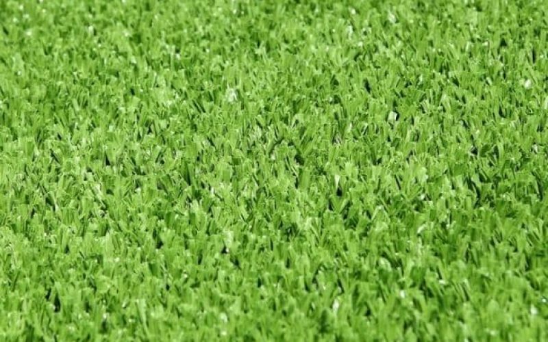 A closeup photo of synthetic grass